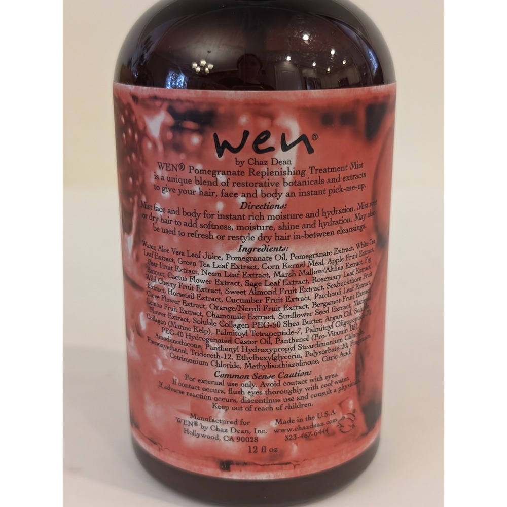 WEN Pomegranate Replenishing Treatment Mist 12oz & Pomegranate Rosemary Oil Set - Picture 4 of 9